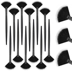 12 Pcs Soft Facial Fan Brush Blush Makeup Brush Face Mask Acid Applicator Multi Use Cosmetic Tools for Peel Mask Makeup for Mud Cream(Black)