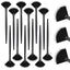 12 Pcs Soft Facial Fan Brush Blush Makeup Brush Face Mask Acid Applicator Multi Use Cosmetic Tools for Peel Mask Makeup for Mud Cream(Black)