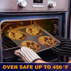 Muin Top Pan, 4-Cup Hamburger Bun Pan, Large Whoopie Pies Pan, Non-Stick Bakeware or Eggs, Cornbread, Small Cake Layers and Drop Cookies, Set o 3