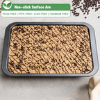 Cake Pan, Nonstick Baking Pan or Cake, Bread, Brownie or Lasagna, Heavy Duty Baking Dish with Diamond Texture Pattern and Wide Grips