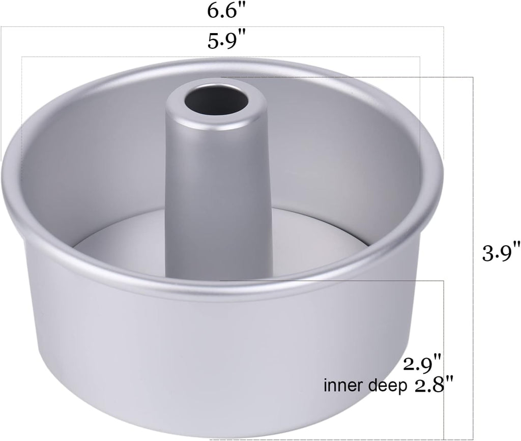 Cake Molds for Baking Bundle, 6 Inch Angel Food Cake Pan with Removable Bottom & 20Pcs Mini Tart Pans