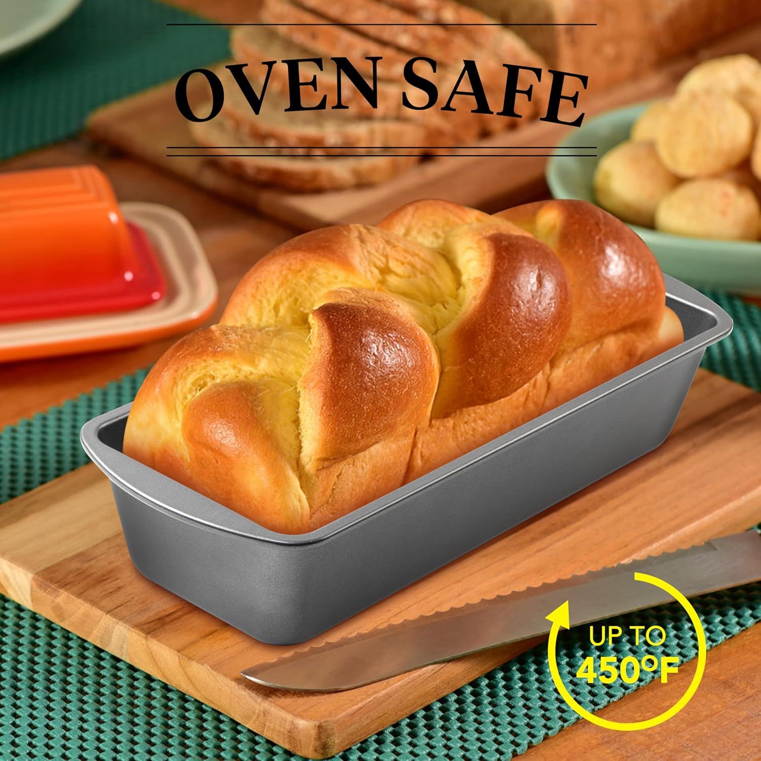 Extra Large Bread Pan, 13" x 5" Long Loa Pan, Nonstick Baking Pan, Rectangular Loa Tin, Set o 2