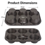 2 Pack Extra Large Nonstick Muin Pan, Carbon Steel Cupcake Pan, Easy to Clean and Perect or Making Muins or Cupcakes, 6 Cup Jumbo