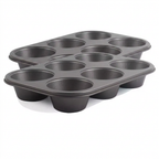 2 Pack Extra Large Nonstick Muin Pan, Carbon Steel Cupcake Pan, Easy to Clean and Perect or Making Muins or Cupcakes, 6 Cup Jumbo