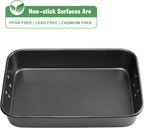 Lasagna Pan with Handles, 15x10x3 Inch Bakeware or Oven, Nonstick Rectangular Roasting Pan, Deep Baking Dish or Cake and Brownie, Heavy Duty