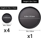 9 in Non-Stick Tart and Quiche Pan with Removable Bottom and 4 Mini Tart Pans 4-inch, Heavy Duty Fluted Side for Pies, Mousse Cakes, Dessert Baking (5 Pack)