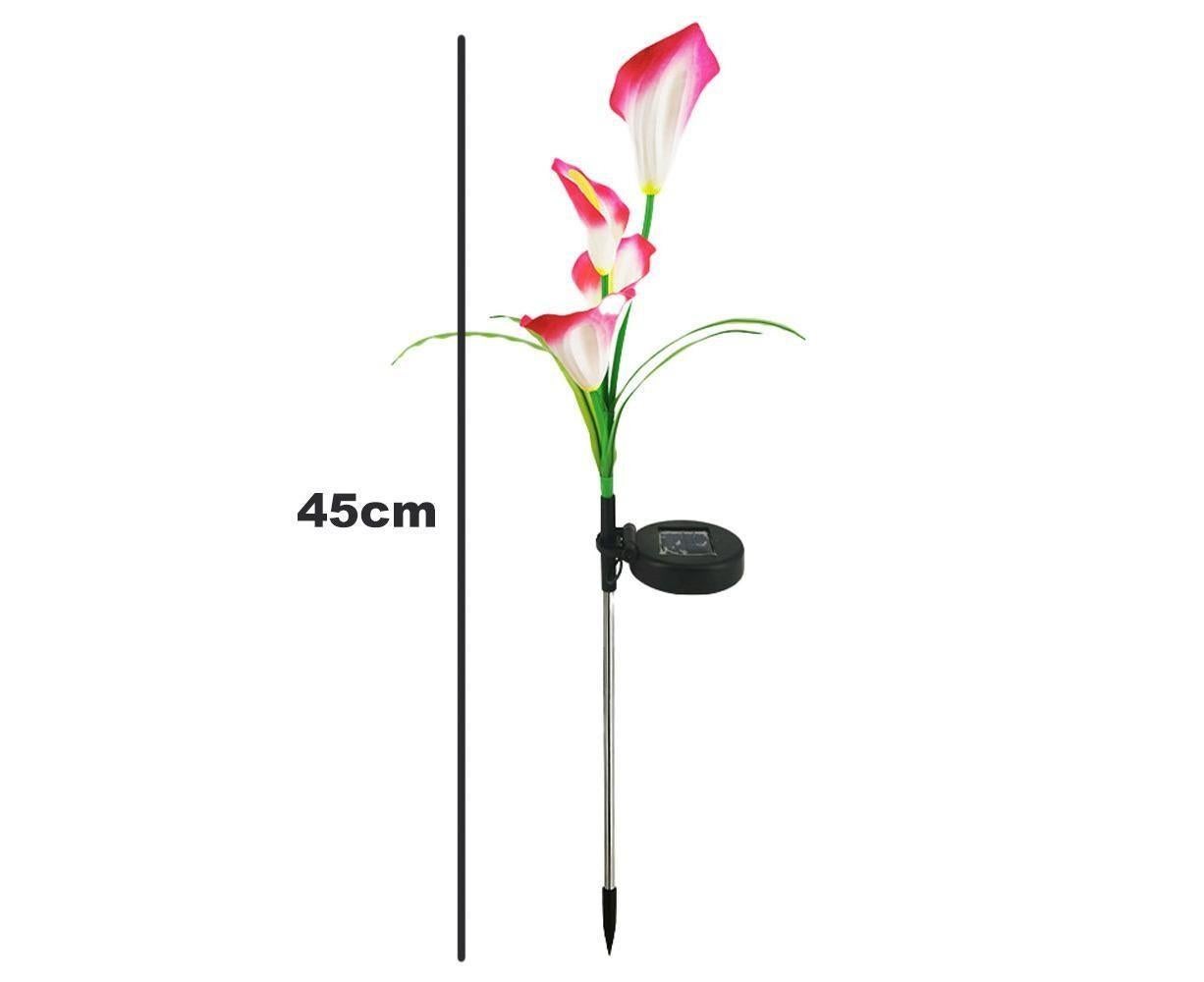 4 Pack of 16 LED Solar Garden Lights, Calla Lights, for Garden, Patio, Passage Decoration-red
