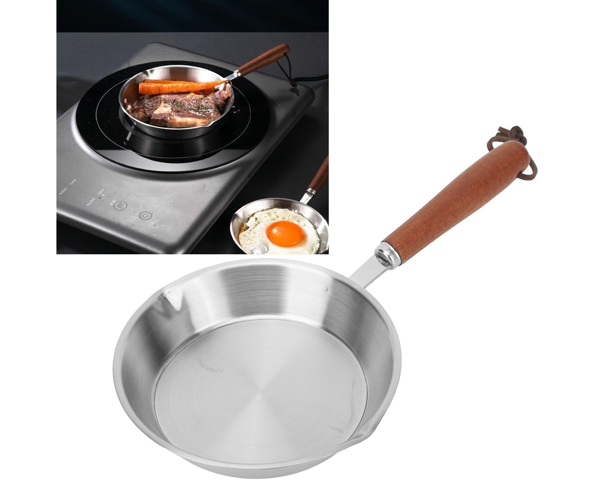 Stainless Steel Frying Pan, Non-Stick Egg Fryer for Household & Restaurant, 4.7 Inch