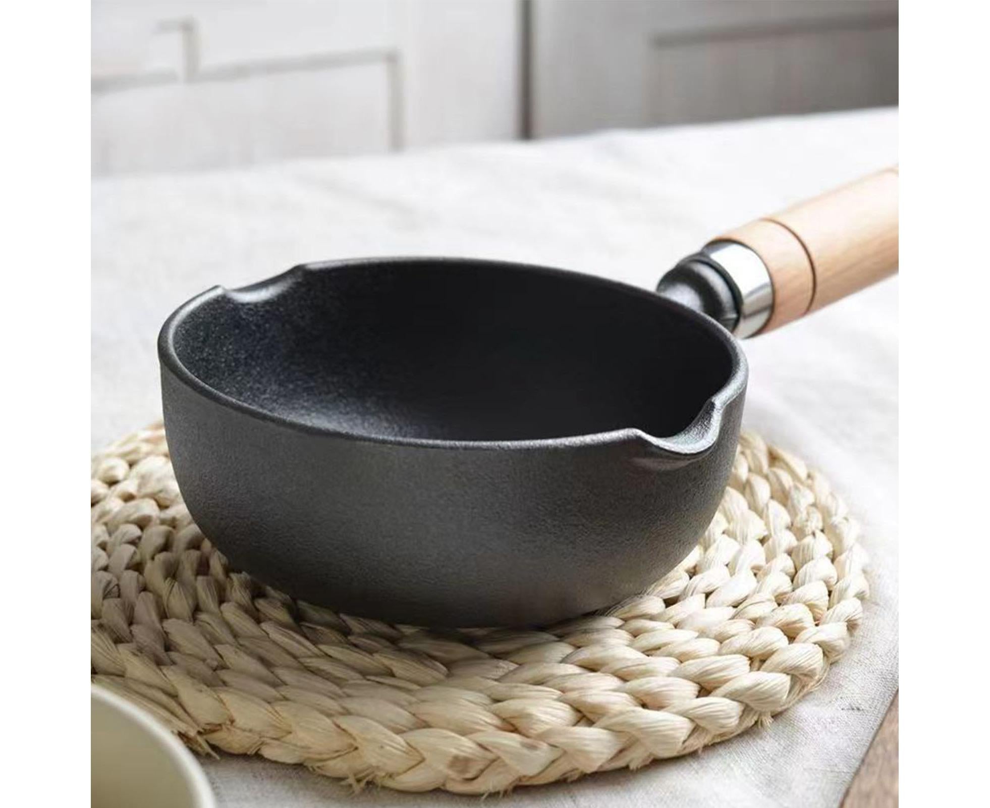 Cast Iron Pot, Even Heating Multifunctional Non-Stick Stir Fry Pan, 11 x 4cm