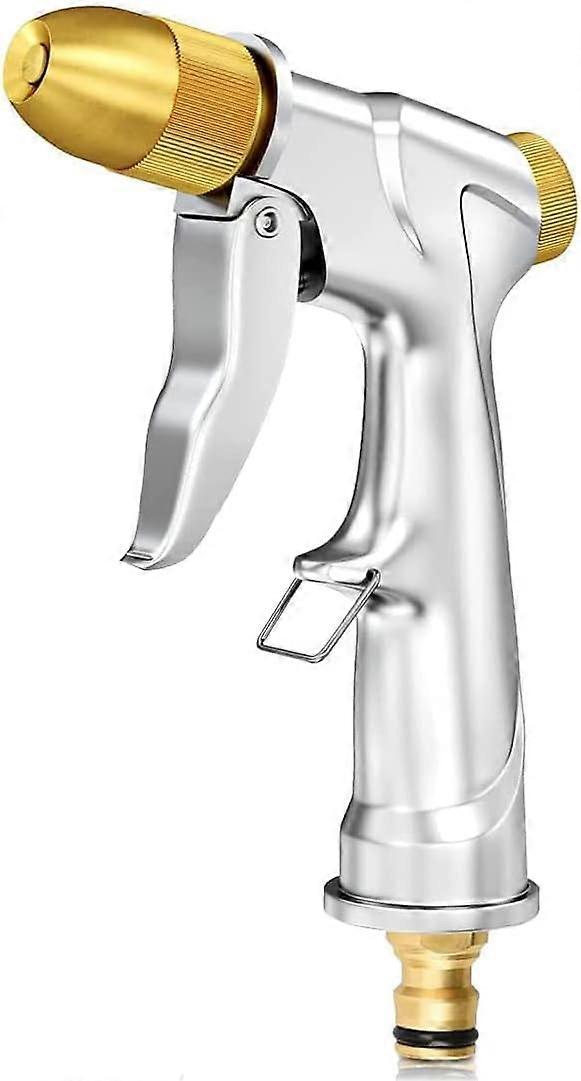 100% heavy metal water spray gun, suitable for gardening and car washing, 100% metal construction, consisting of brass nozzle and zinc alloy body Main image