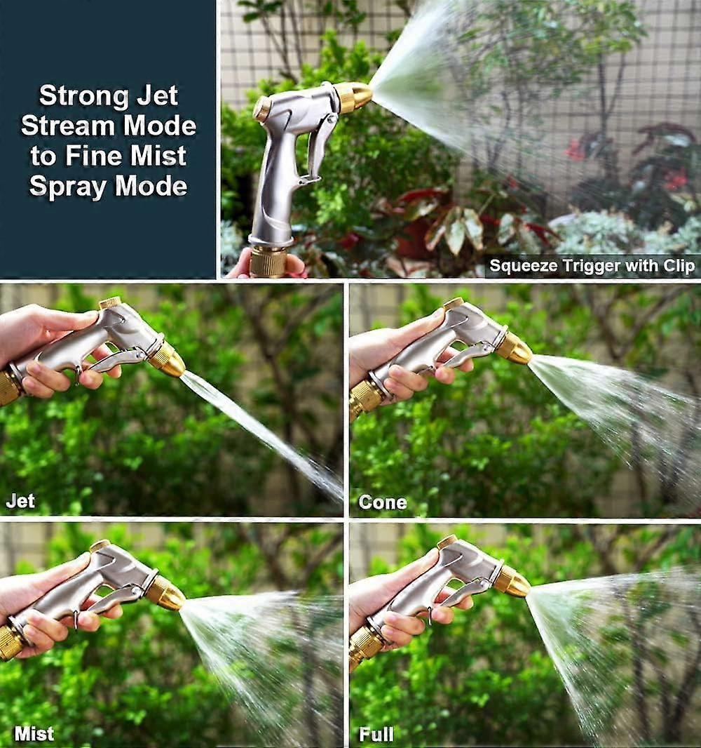 100% heavy metal water spray gun, suitable for gardening and car washing, 100% metal construction, consisting of brass nozzle and zinc alloy body Secondary image