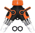 2-Way Garden Hose Splitter - Brass Hose Valve Splitter for Outdoor Watering System