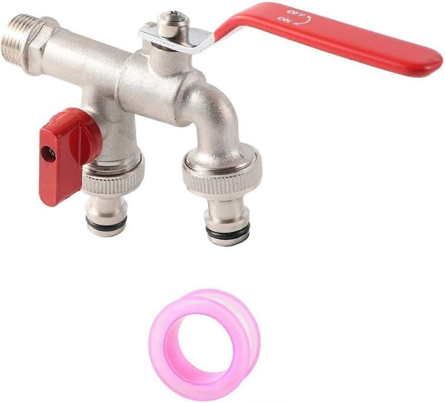 Garden Hose Faucet Adapter - Dual Outlet Tank Connector for Hose Attachment Main image