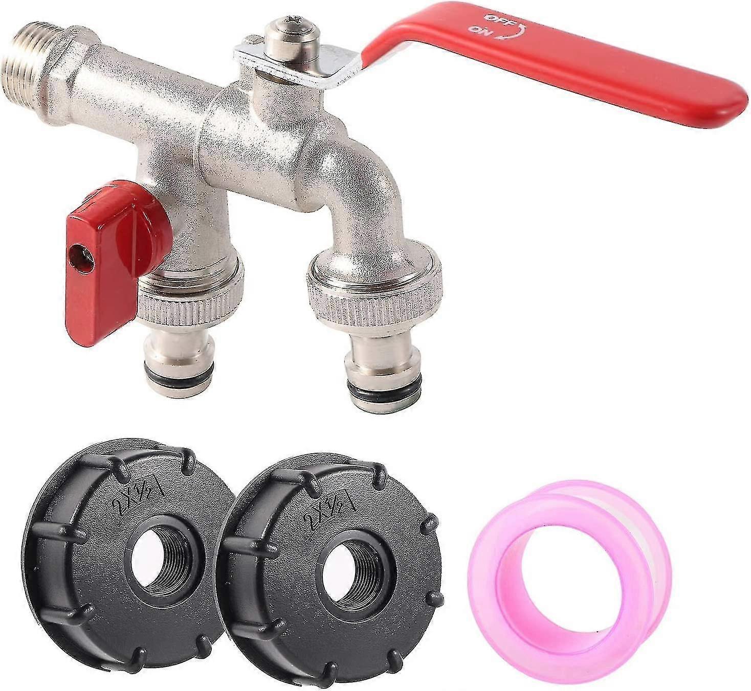 Garden Hose Faucet Adapter - Dual Outlet Tank Connector for Hose Attachment Secondary image