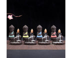 Porcelain Clay Little Buddha Censer Backflow Incense Burner Holder Ornament-Blue