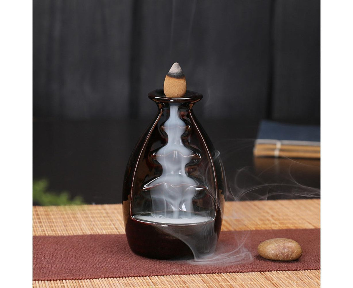 Ceramic Waterfall Backflow Incense Burners Holder Censer Diffuser Home Decor-2#