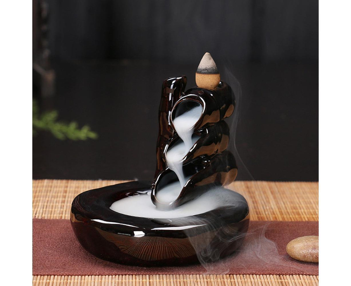 Ceramic Waterfall Backflow Incense Burners Holder Censer Diffuser Home Decor-2#