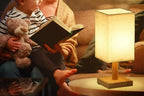 Bedside Table Lamp for Bedroom Minimalist Nightstand Lamp with Square Fabric Shade Reading Desk Lamp Night Lamp