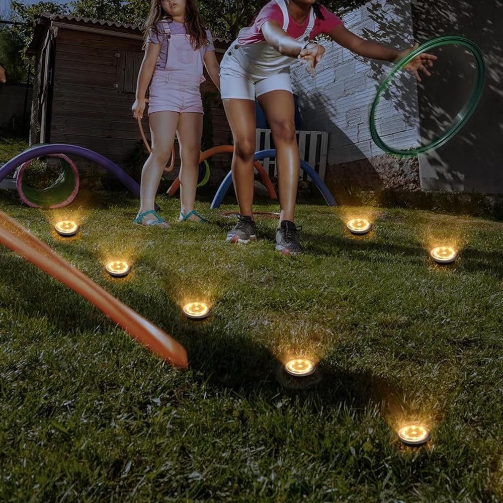 10Pcs Mini Solar Ground Lights Outdoor Pathway Decorative Lights for Yard Garden Decor Warm Light
