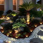 10Pcs Mini Solar Ground Lights Outdoor Pathway Decorative Lights for Yard Garden Decor Warm Light