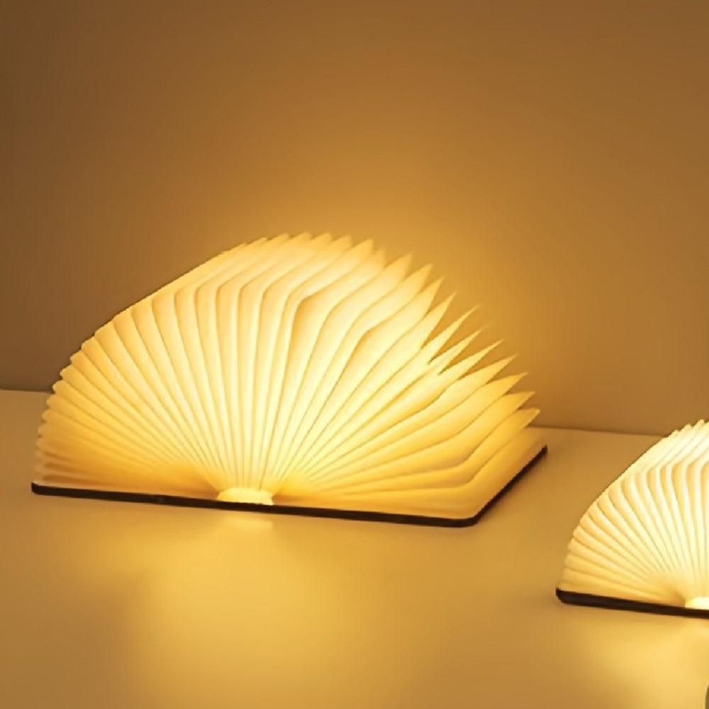Foldable LED Book Lamp USB Rechargeable Creative Table Lamp Brown