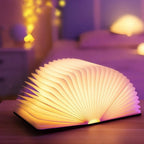 Foldable LED Book Lamp USB Rechargeable Creative Table Lamp Brown