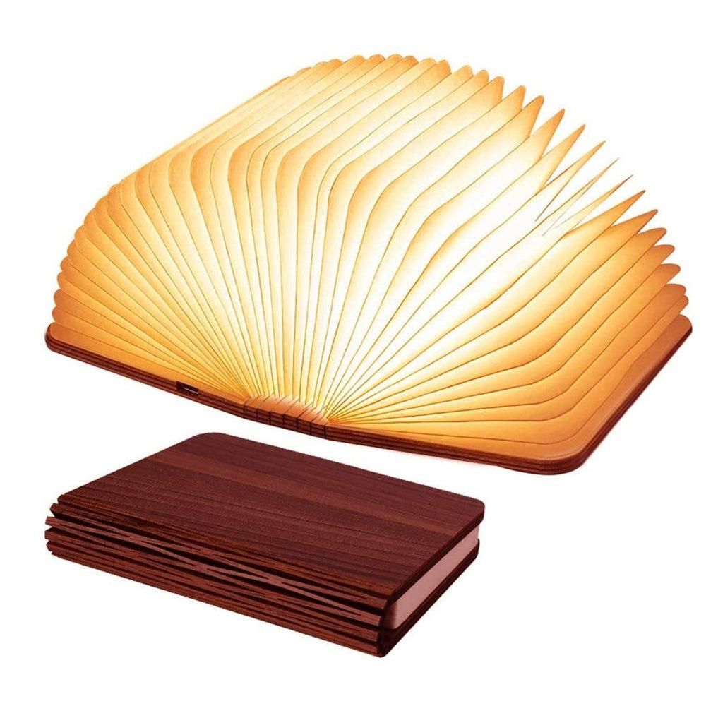 Foldable LED Book Lamp USB Rechargeable Creative Table Lamp Brown
