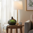 (2-Pack) 550ml Wood-Grain Ultrasonic Aroma Diffuser and Humidifier with 7-Color LED Night Light and Timer for the Bedroom – Light Wood