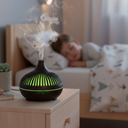 (2-Pack) 550ml Wood-Grain Ultrasonic Aroma Diffuser and Humidifier with 7-Color LED Night Light and Timer for the Bedroom – Light Wood