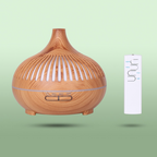 (2-Pack) 550ml Wood-Grain Ultrasonic Aroma Diffuser and Humidifier with 7-Color LED Night Light and Timer for the Bedroom – Light Wood