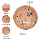 (2-Pack) 550ml Wood-Grain Ultrasonic Aroma Diffuser and Humidifier with 7-Color LED Night Light and Timer for the Bedroom – Light Wood