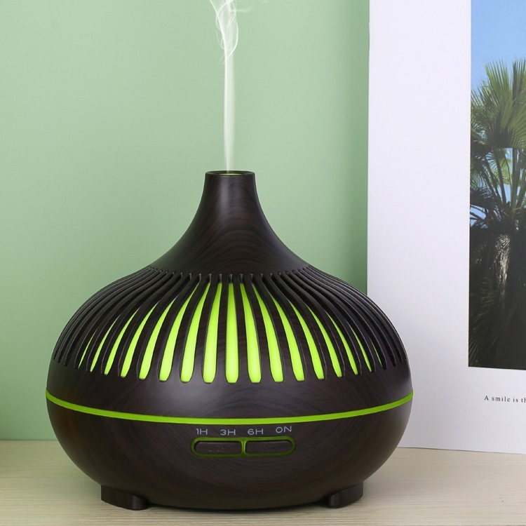 (2-Pack) 550ml Wood-Grain Ultrasonic Aroma Diffuser and Humidifier with 7-Color LED Night Light and Timer for the Bedroom – Dark Wood Hauptbild