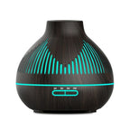 (2-Pack) 500mL Wood-Grain Ultrasonic Diffuser and Humidifier, 7-Color LED Night Light with Timer, for Home, Bedroom, or Office (10–30㎡) – Dark Wood