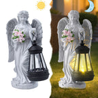 Solar-Powered Angel Lantern Outdoor Light, Resin Waterproof Garden Decorative Light, Walkway and Lawn Mood Light, Garden Statue Ornament for Ambiance