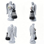 Solar-Powered Angel Lantern Outdoor Light, Resin Waterproof Garden Decorative Light, Walkway and Lawn Mood Light, Garden Statue Ornament for Ambiance