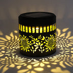 Solar-Powered Wrought Iron Sunflower-Patterned Openwork Projection Light, Courtyard and Garden Mood Light, Outdoor Waterproof Wrought Iron Garden Light, Lawn Night Light - 1-Pack
