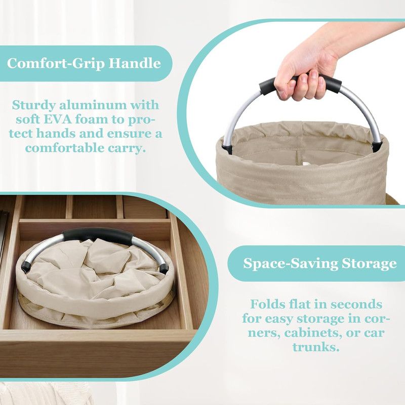 Garden Tool Organizer Bag 17L Collapsible Tool Bag Foldable Tool Organizer Outdoor Camping Portable Shower Caddy Cleaning Supply Caddy with Handle for Home Bathroom Storage Bath Wash Bag（khaki）