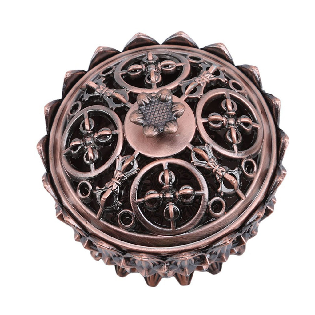 Lotus Incense Burner Zinc Alloy Cone Incense Holder Burner Small Incense Holder Ornaments for Home Decoration Brown