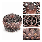 Lotus Incense Burner Zinc Alloy Cone Incense Holder Burner Small Incense Holder Ornaments for Home Decoration Brown