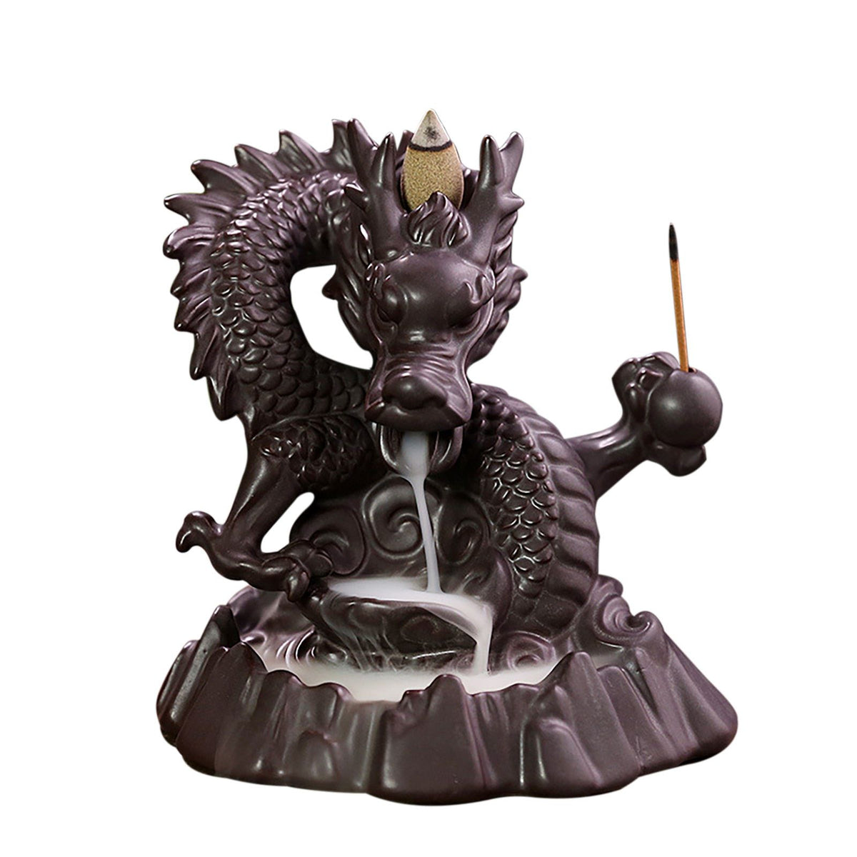 Ceramic Chinese Auspicious Dragon Backflow Incense Burner Main image