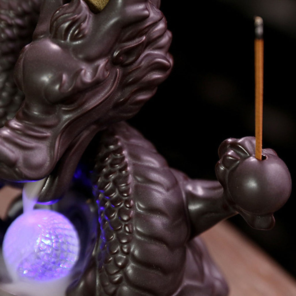 Ceramic Chinese Auspicious Dragon Backflow Incense Burner