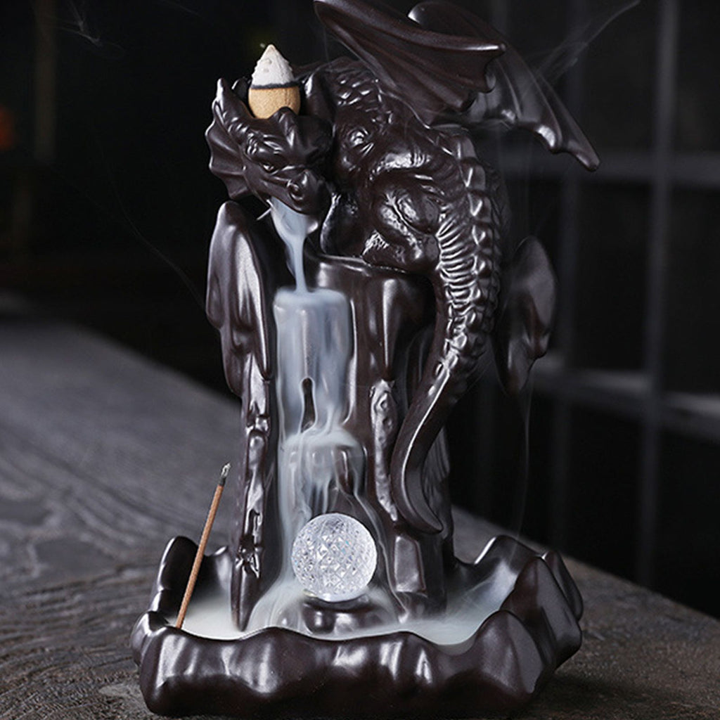 Ceramic Chinese Auspicious Dragon Backflow Incense Burner