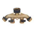 4 Way Water Splitter Brass Ball Valve Distributor for Garden Watering Agricultural Irrigation Car Washing US Style