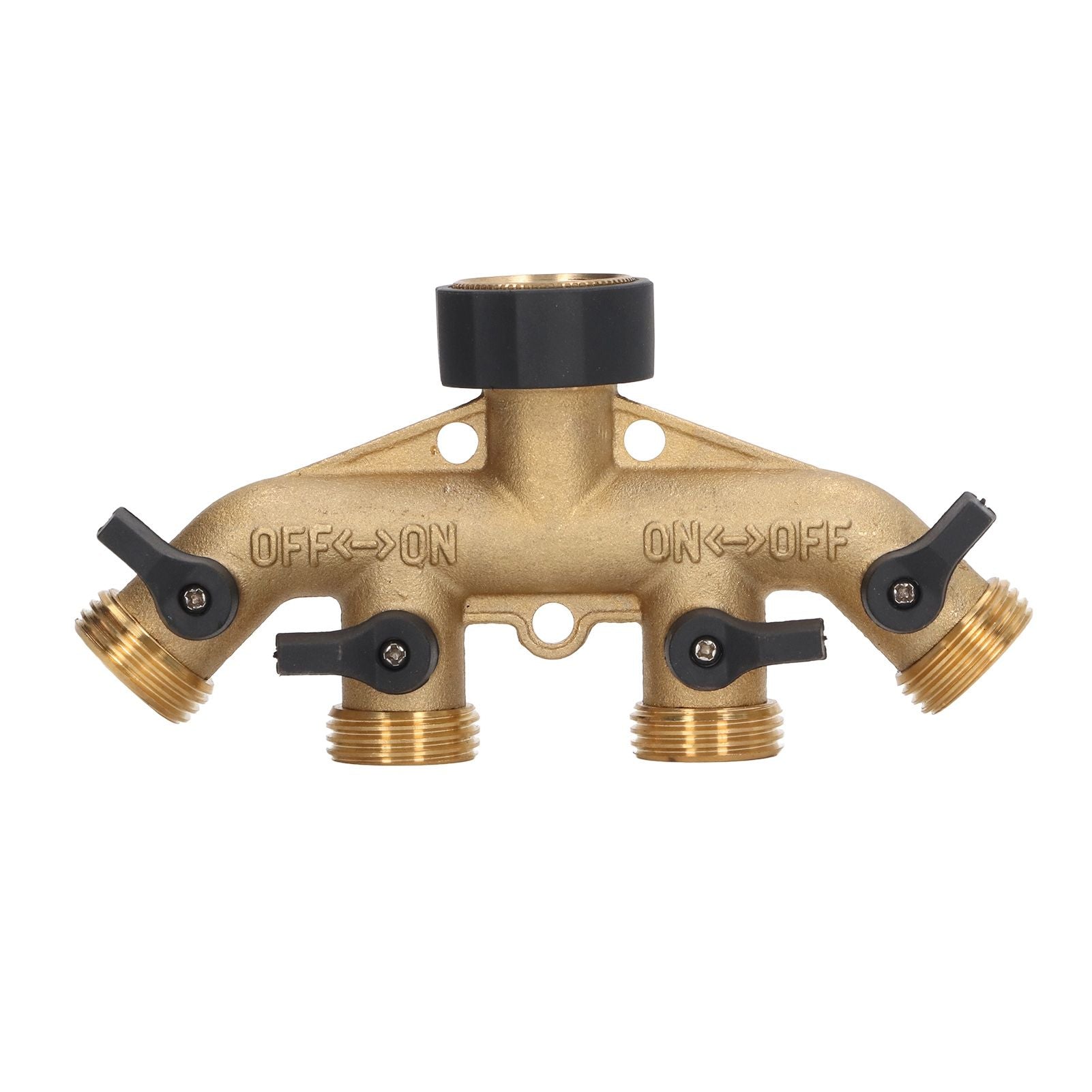 4 Way Water Splitter Brass Ball Valve Distributor for Garden Watering Agricultural Irrigation Car Washing US Style