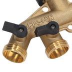 4 Way Water Splitter Brass Ball Valve Distributor for Garden Watering Agricultural Irrigation Car Washing US Style