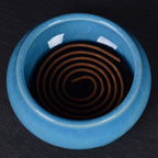 Sky Blue Ceramic Incense Burner Household Indoor Ice Cracked Incense Burner with Lid
