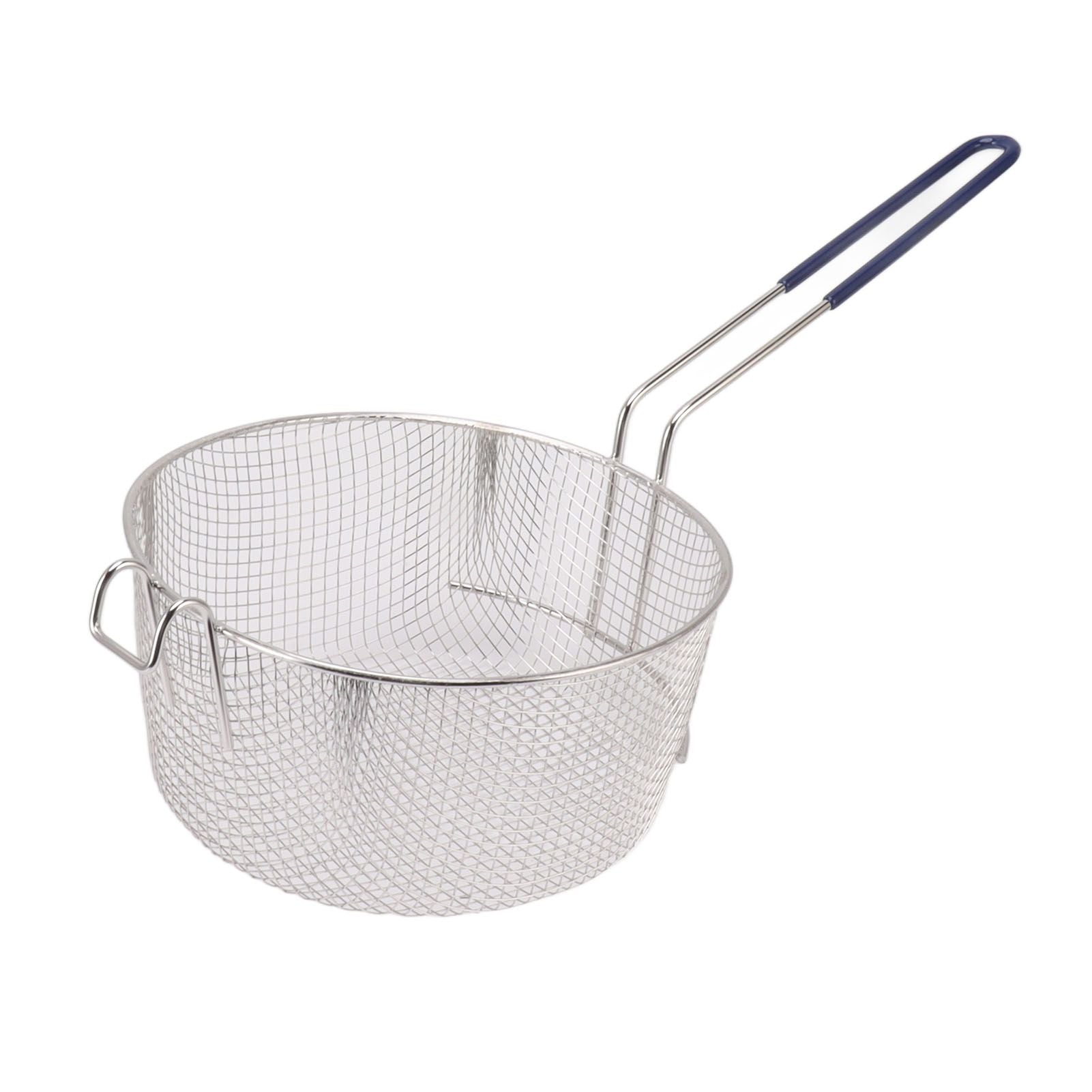 Frying Basket Stainless Steel Long Handle Reusable Rust Resistant Fry Net for Fish Chicken Nuggets Rubber Handle Main image