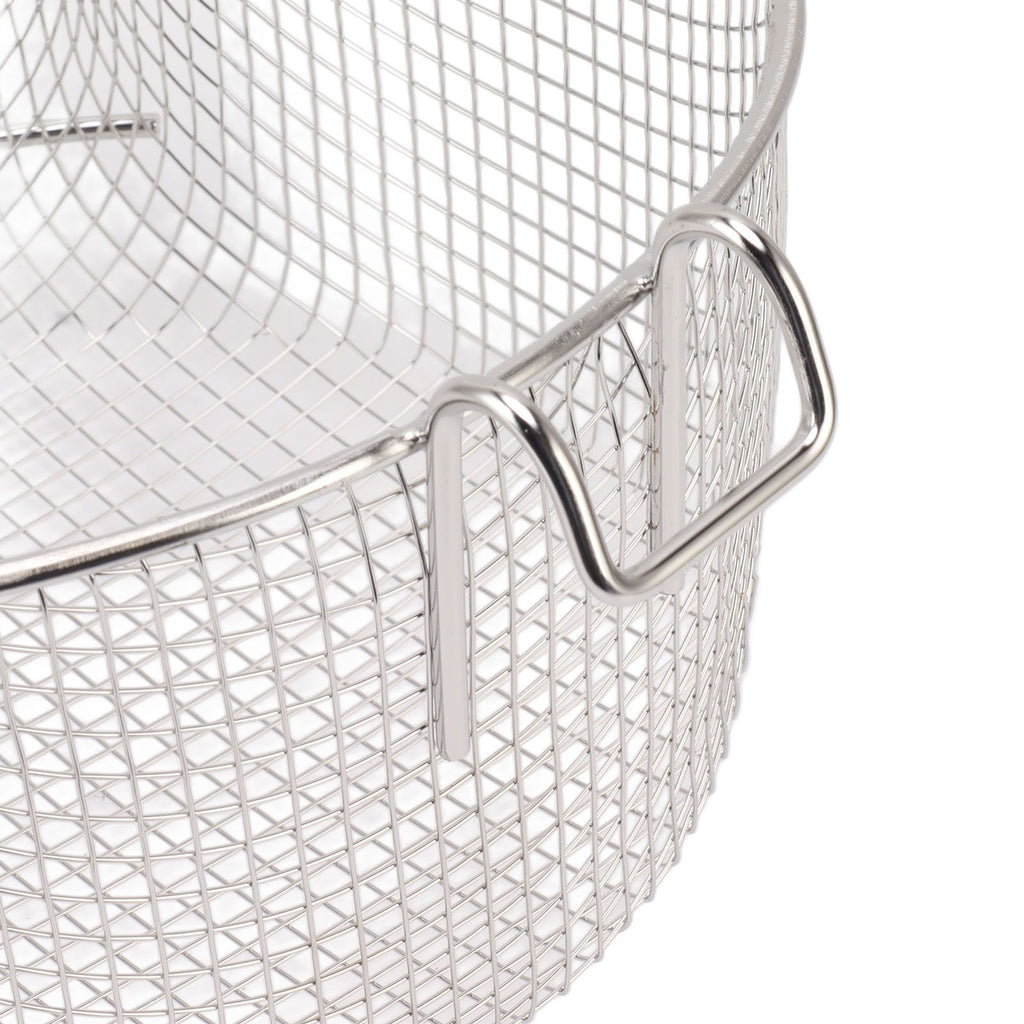 Frying Basket Stainless Steel Long Handle Reusable Rust Resistant Fry Net for Fish Chicken Nuggets Rubber Handle