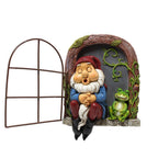 Mini Garden Resin Crafts Decoration Gnome Window Sleeping Garden Sculpture Gnome Outdoor Ornament Decoration