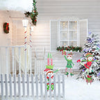 Christmas Elf Garden Stake Christmas Metal Gnome Yard Stake Wrought Iron Elf Ornament Yard Signs Decor Outdoor Holiday Decoration